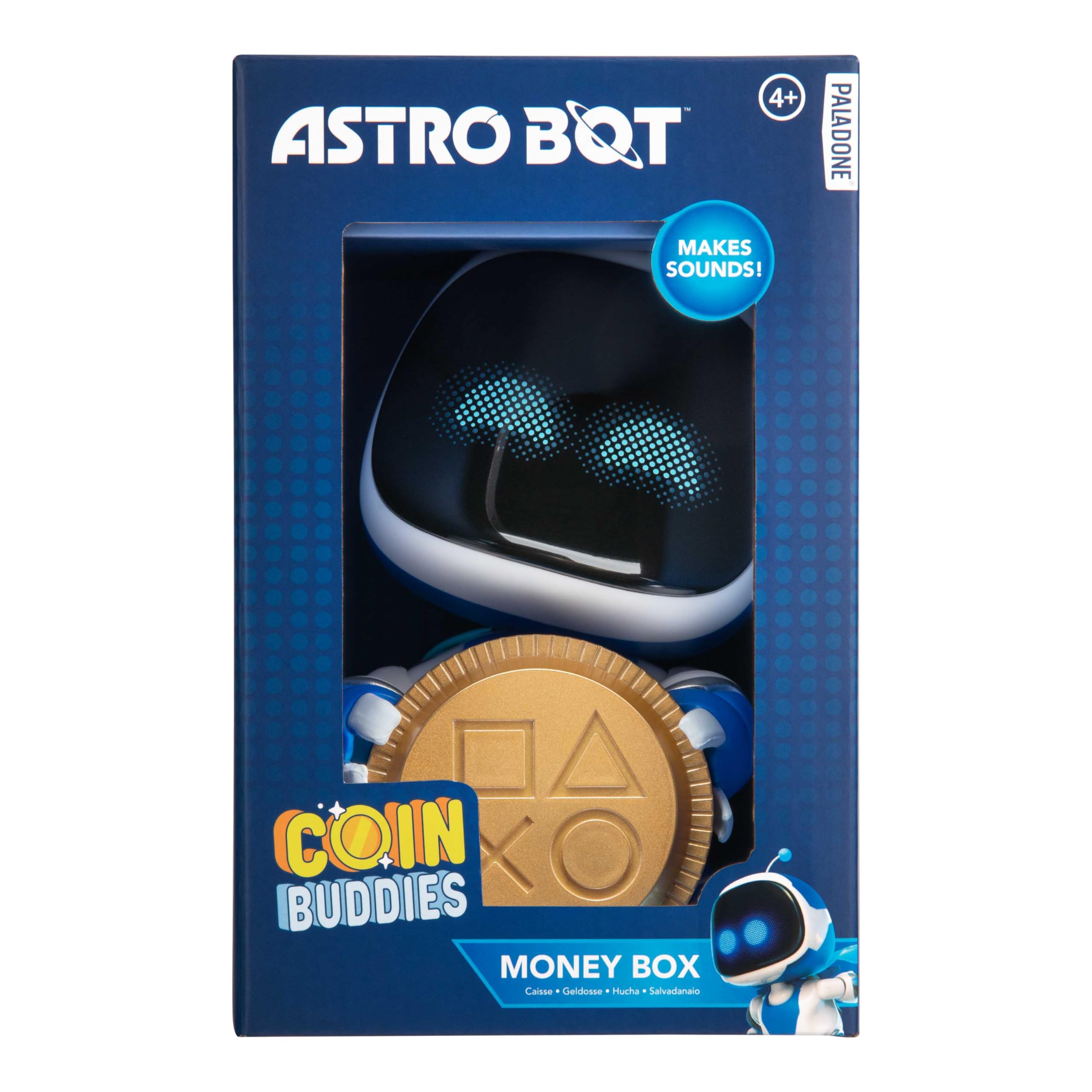 Astro Bot Coin Buddies Money Box – 18cm Interactive Piggy Bank with Sound Effects, Battery-Powered Coin Bank for Kids & Gamers, Fun Savings Toy (Batteries Not Included) | Paladone