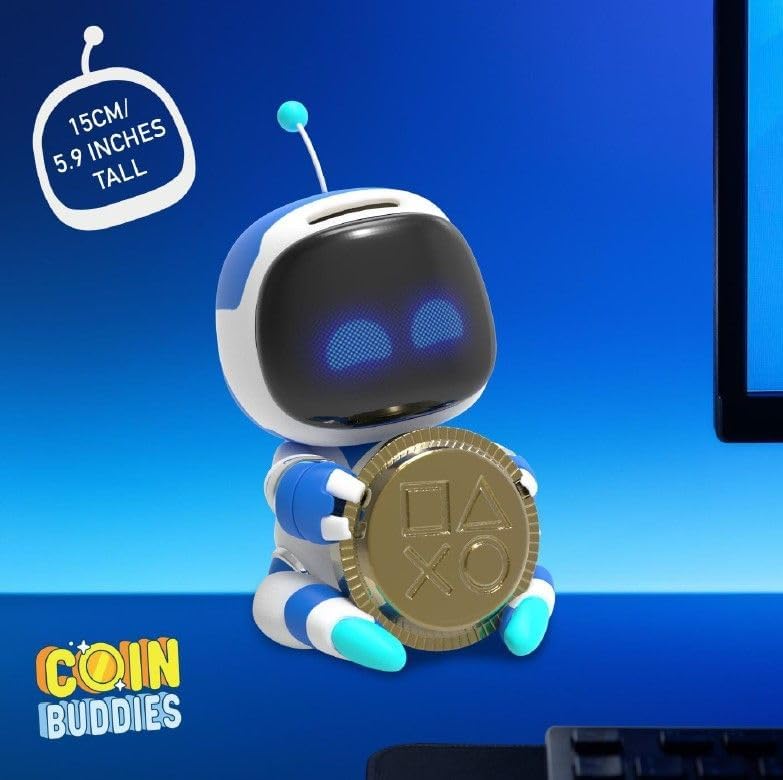 Astro Bot Coin Buddies Money Box – 18cm Interactive Piggy Bank with Sound Effects, Battery-Powered Coin Bank for Kids & Gamers, Fun Savings Toy (Batteries Not Included) | Paladone