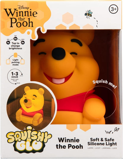 Paladone Disney Winnie the Pooh SquishyGlo Rechargeable Silicone Night Light, 15.5cm, 1–3 Hour Timer, 3 Brightness Levels, Officially Licensed