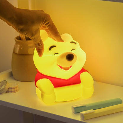 Paladone Disney Winnie the Pooh SquishyGlo Rechargeable Silicone Night Light, 15.5cm, 1–3 Hour Timer, 3 Brightness Levels, Officially Licensed