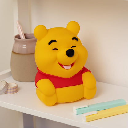 Paladone Disney Winnie the Pooh SquishyGlo Rechargeable Silicone Night Light, 15.5cm, 1–3 Hour Timer, 3 Brightness Levels, Officially Licensed