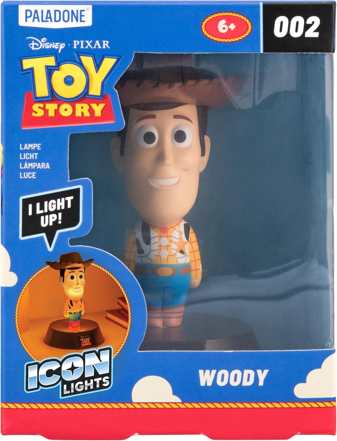Paladone Toy Story Woody Icon Light – 11cm Woody Character Lamp – Soft Glow Light for Kids Bedrooms
