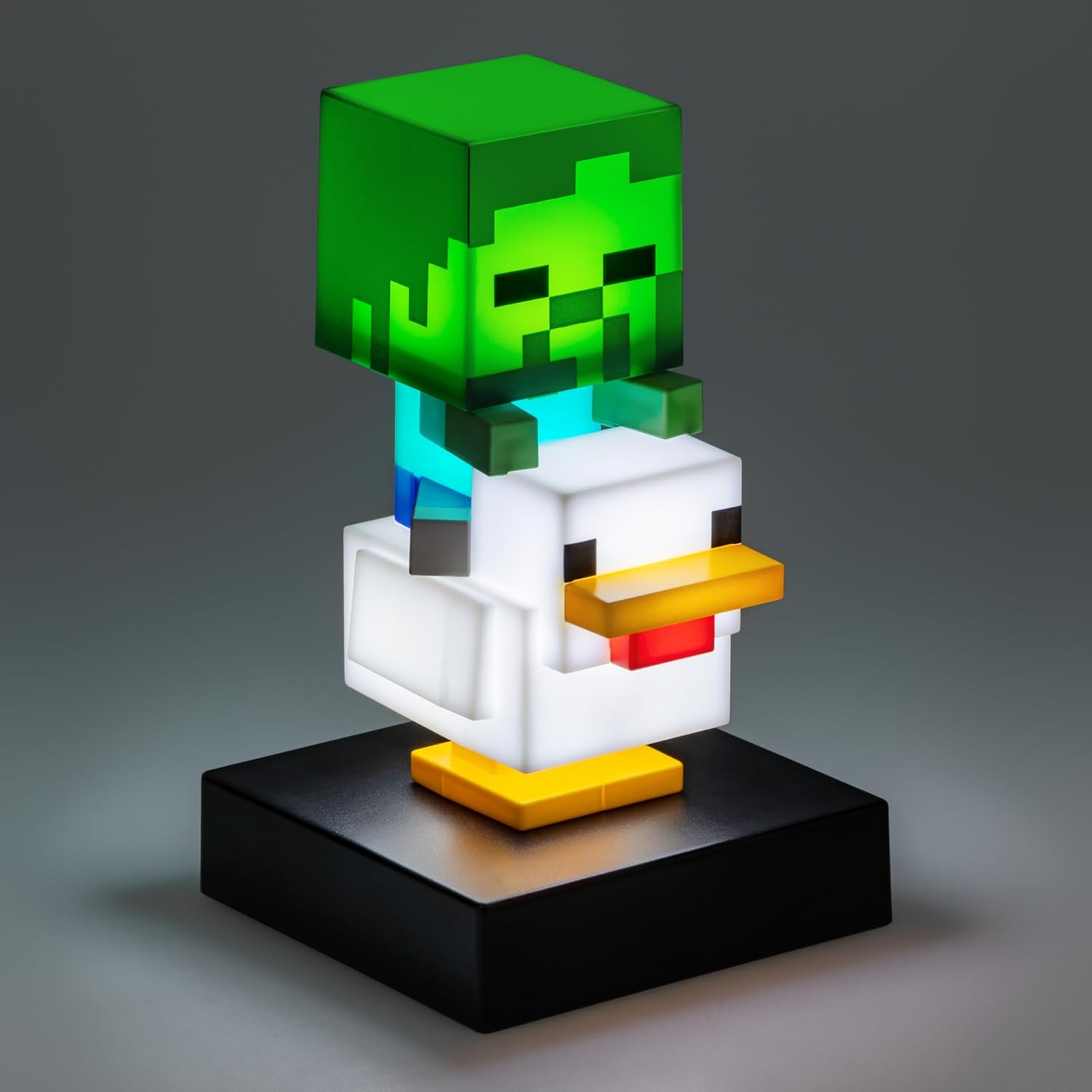 Paladone Minecraft Chicken Jockey Icon Light – 12cm Light‑Up Mini Figure – Fun Bedroom or Desk Lamp for Gamers