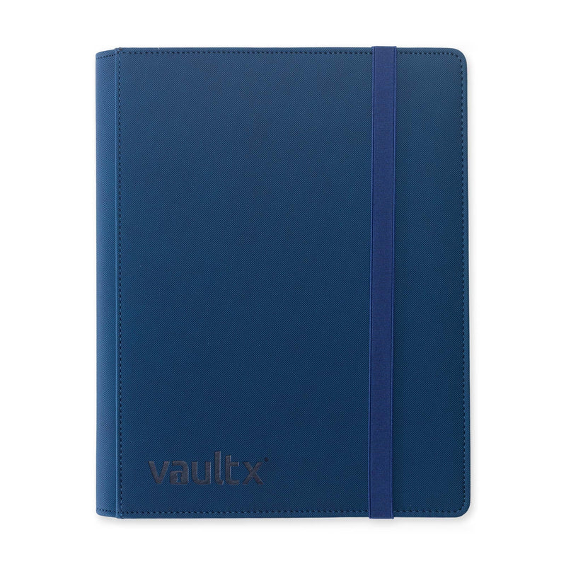Vault X 9 Pocket Trading Card Strap Binder, 360 Cards, Premium Exo-Tec Album Material, 20 Side-Loading Pages, Folder for Collectible Games, Sports, TCG (Blue