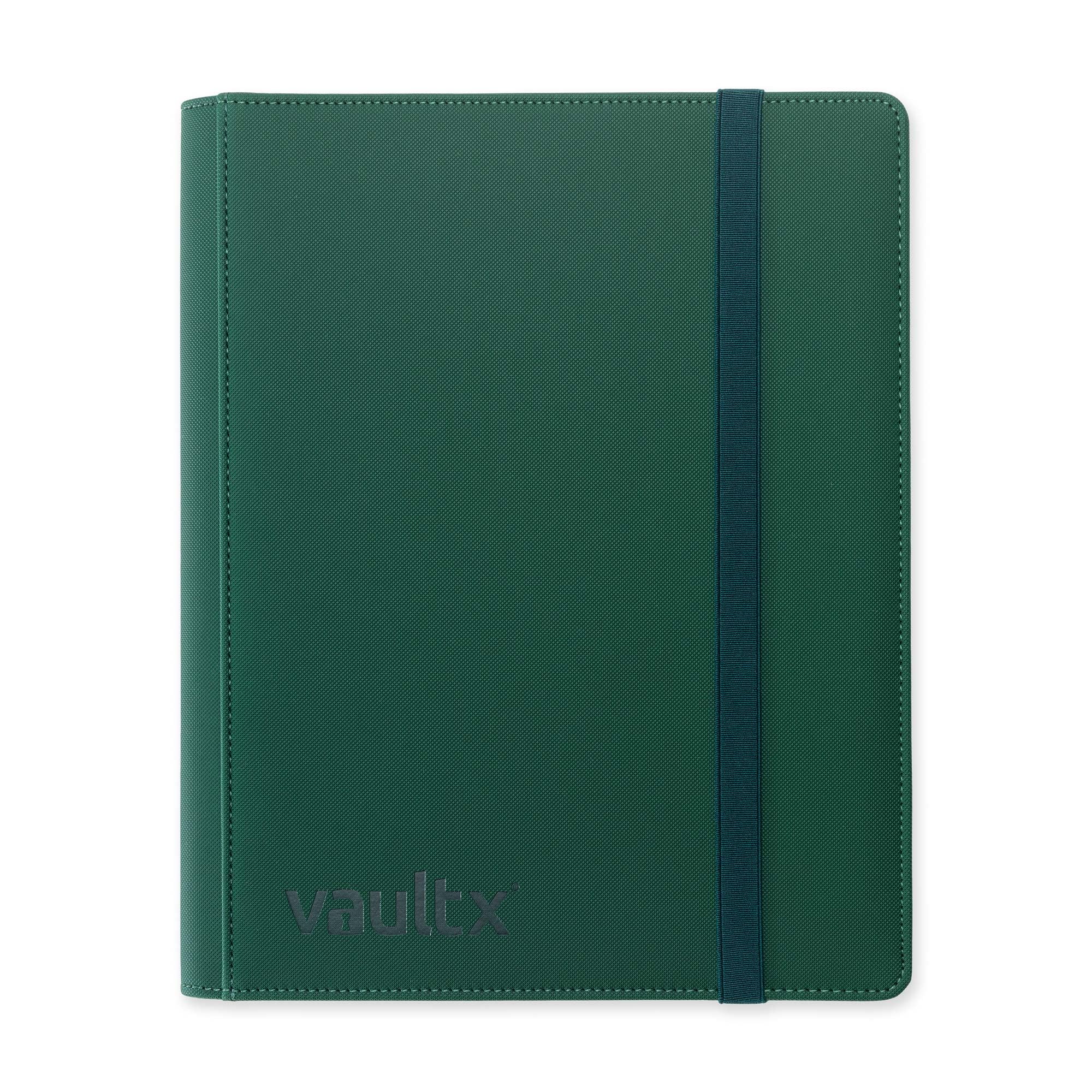 Vault X 9 Pocket Trading Card Strap Binder, 360 Cards, Premium Exo-Tec Album Material, 20 Side-Loading Pages, Folder for Collectible Games, Sports, TCG (Green