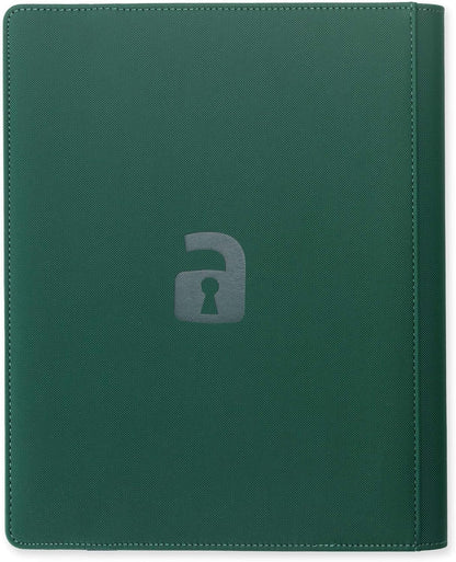 Vault X 9 Pocket Trading Card Strap Binder, 360 Cards, Premium Exo-Tec Album Material, 20 Side-Loading Pages, Folder for Collectible Games, Sports, TCG (Green