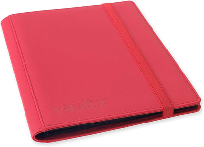 Vault X 9 Pocket Trading Card Strap Binder, 360 Cards, Premium Exo-Tec Album Material, 20 Side-Loading Pages, Folder for Collectible Games, Sports, TCG (Red