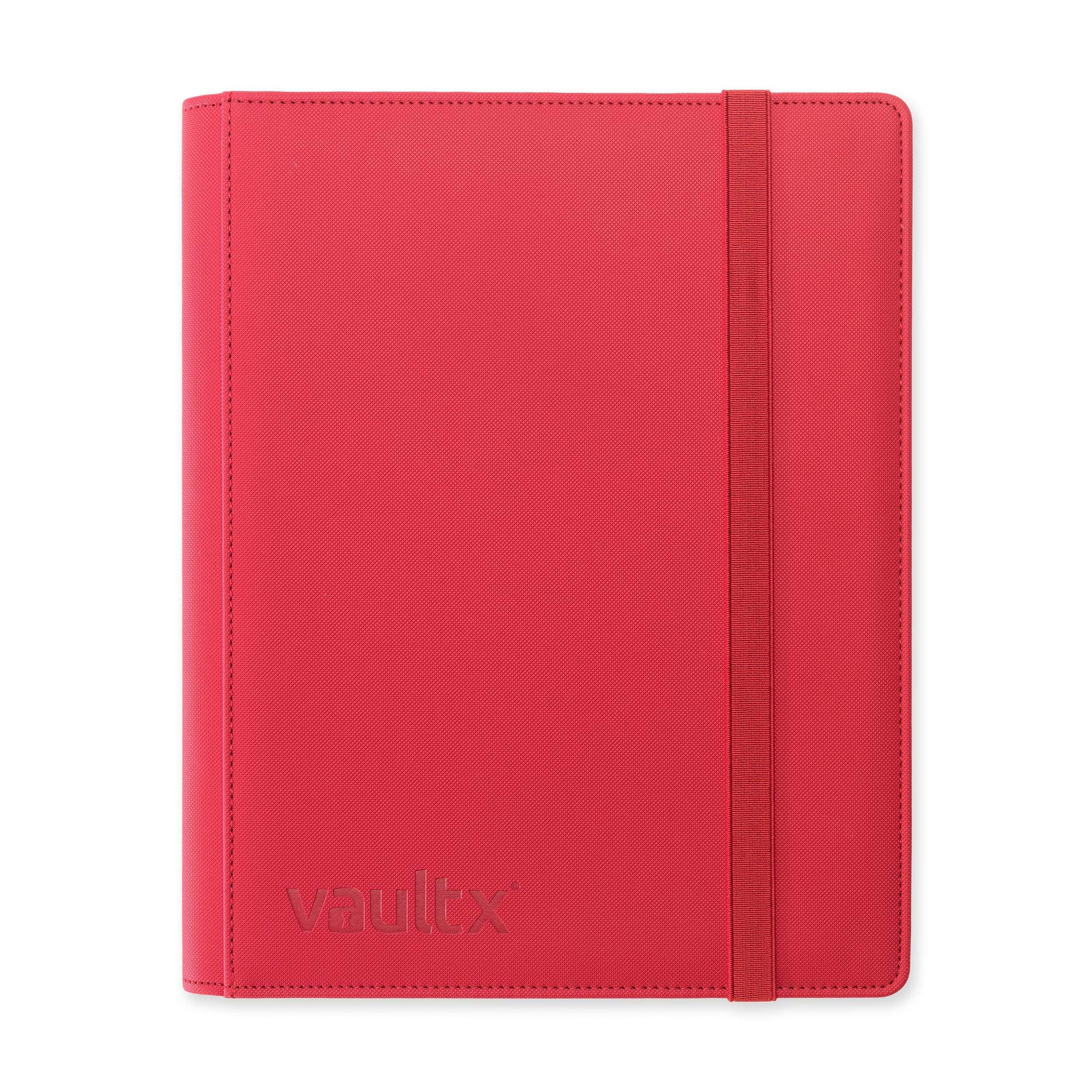 Vault X 9 Pocket Trading Card Strap Binder, 360 Cards, Premium Exo-Tec Album Material, 20 Side-Loading Pages, Folder for Collectible Games, Sports, TCG (Red
