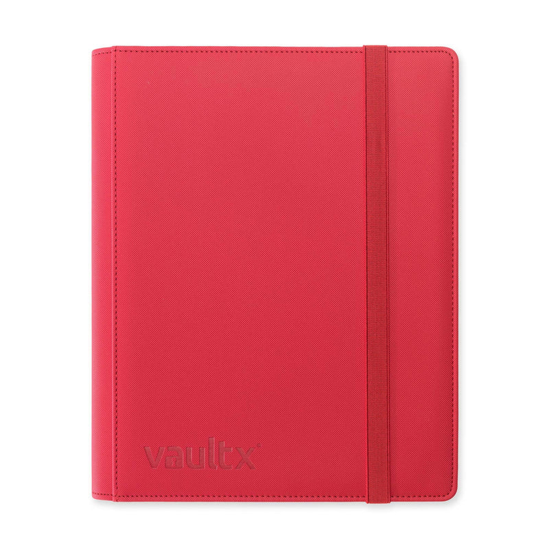 Vault X 9 Pocket Trading Card Strap Binder, 360 Cards, Premium Exo-Tec Album Material, 20 Side-Loading Pages, Folder for Collectible Games, Sports, TCG (Red