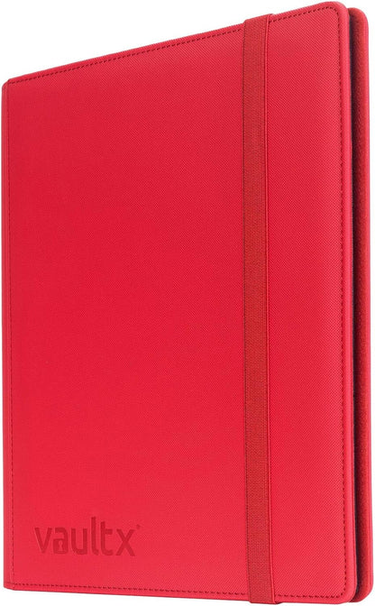 Vault X 9 Pocket Trading Card Strap Binder, 360 Cards, Premium Exo-Tec Album Material, 20 Side-Loading Pages, Folder for Collectible Games, Sports, TCG (Red