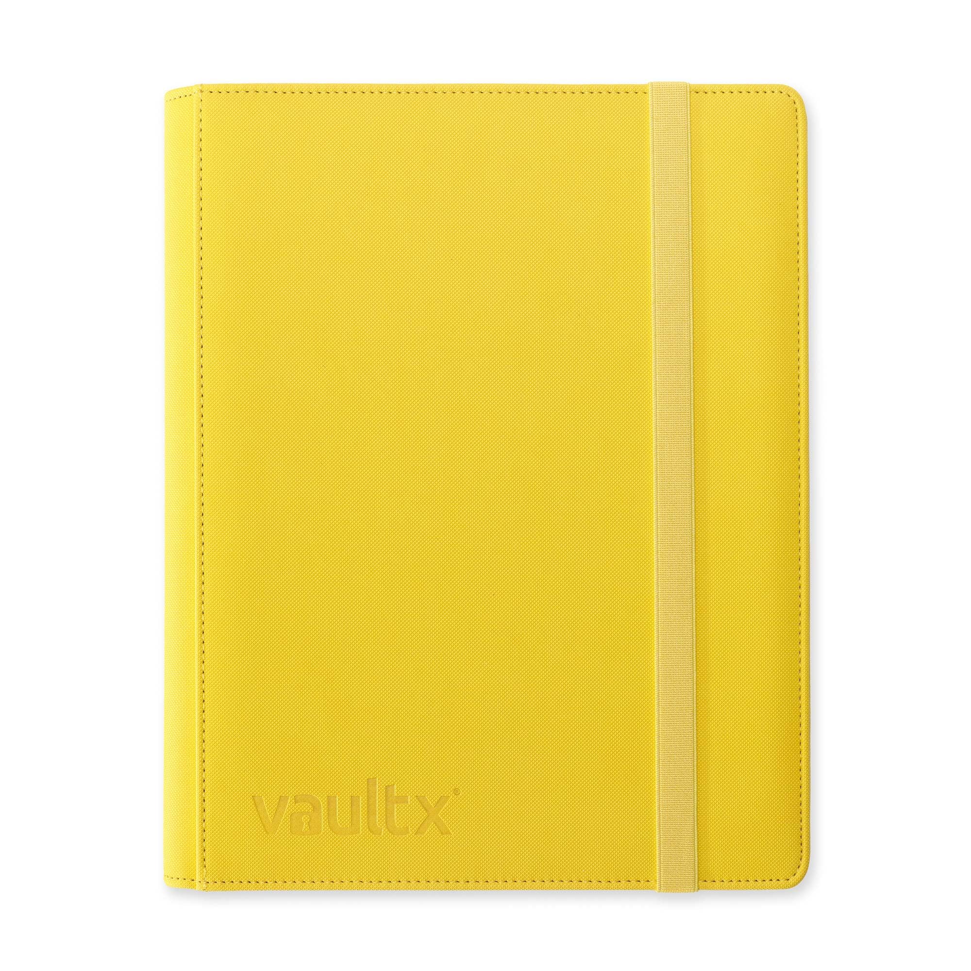 Vault X 9 Pocket Trading Card Strap Binder, 360 Cards, Premium Exo-Tec Album Material, 20 Side-Loading Pages, Folder for Collectible Games, Sports, TCG (Yellow
