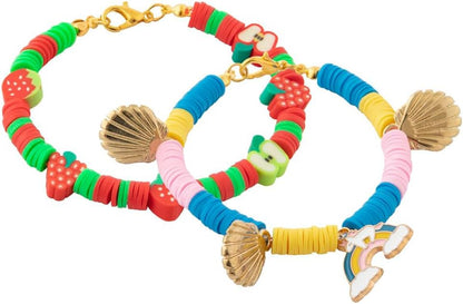 Joya Creative Clay Beads Bracelet Kit 4550+ | Fimo Beads Set | Bracelet Making for Girls | Katsuki - Smileys - Letter Beads - Charms - Fruit Beads - Includes Elastic Thread