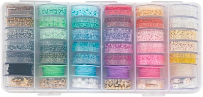 Bracelets Making Girls 6500pcs - Jewelry Making - 30 Kinds of Beads 2mm & 3mm, 6 Colors Wire, Accessories - Charms Gold - Smiley Beads - Bracelets Making Adults - Joya Creative