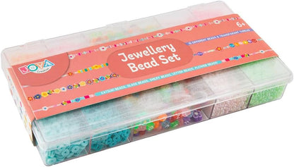 Jewelry Making Set – Beads Set for Kids and Adults – 15 Different Beads & Transparent Beading Wire – Katsuki Beads, Glass Beads, Smiley Beads, Letter Beads, Floral Beads – Bracelets