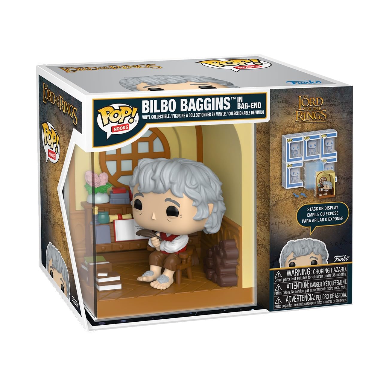 Funko POP! Nooks: Lord of the Rings - Bilbo Baggins in Bag-End - Stack or display - Figura in vinile da collezione - Idea regalo - Prodotto ufficiale - Giocattoli per bambini e adulti