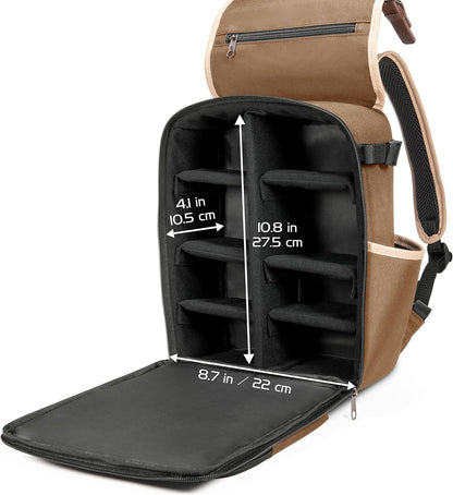 ENHANCE Designer Edition Kompakter MTG-Rucksack mit anpassbarem Innenraum für Magic: The Gathering, Lorcana & mehr - Zubehörfach für Würfelbeutel, Boosterpacks, Tag Tracker, Playmat-Fach (Bräunen
