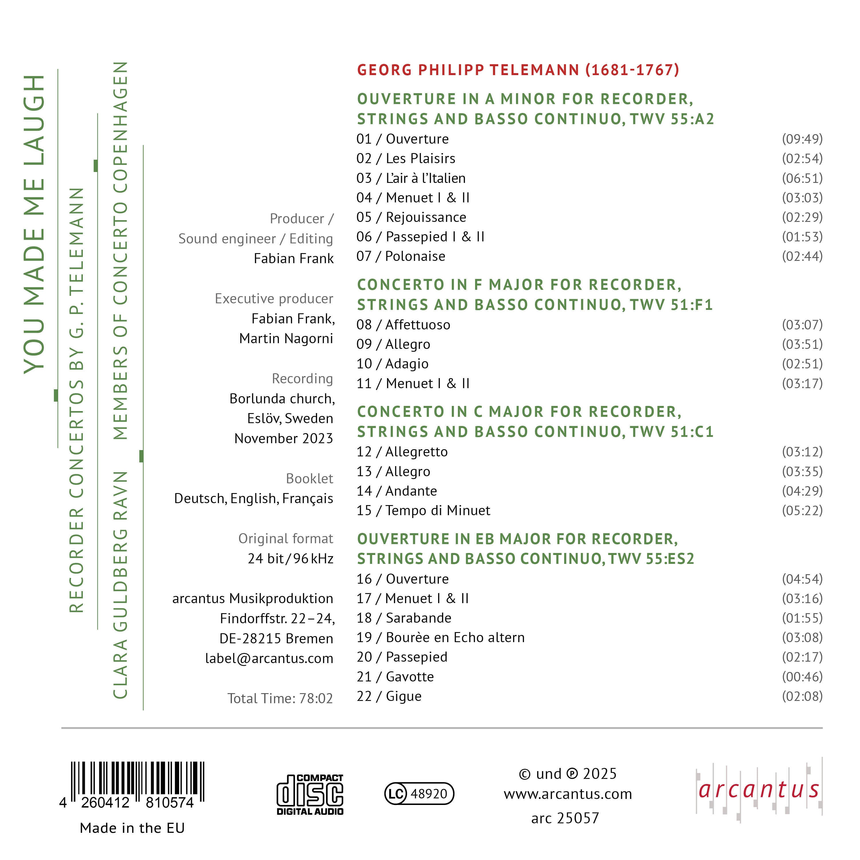 You Made Me Laugh: Recorder Concertos By G.P. Telemann