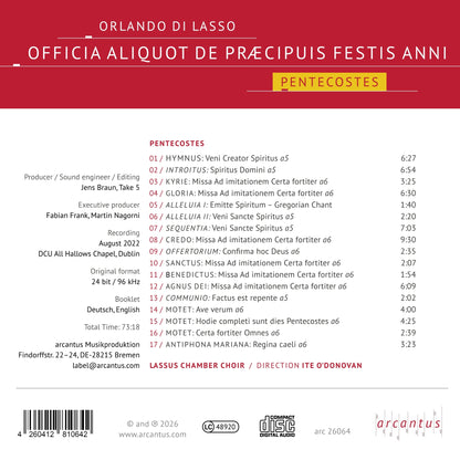 Orlando Di Lasso: Officia Aliquot De Praecipuis Festis Anni: Pentecostes