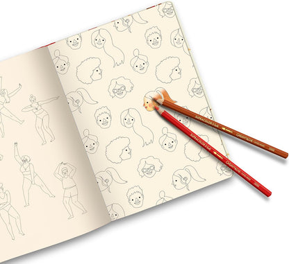 Caran d'Ache Drawing Book A5 200g/m2, Nina Cosford, Blank Ivory Paper, Sketchbook, 64 Pages, FSC Certified, Acid-Free, Artist Supplies, Drawing, Colouring, Square-Back Binding, Travel Artists, Art