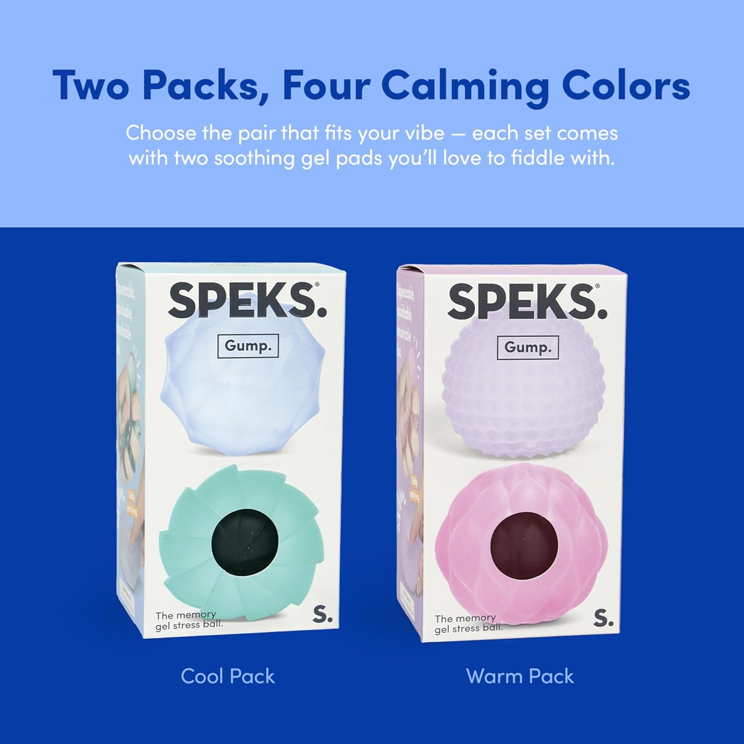 Gump Surface Gel-Filled Stress Ball | Ultra-Squishy Fidget Toy for Stress Relief & Focus | Anxiety Ball for Adults & Teens | Sensory Squeeze Toy | Cool Mix 2 Pack