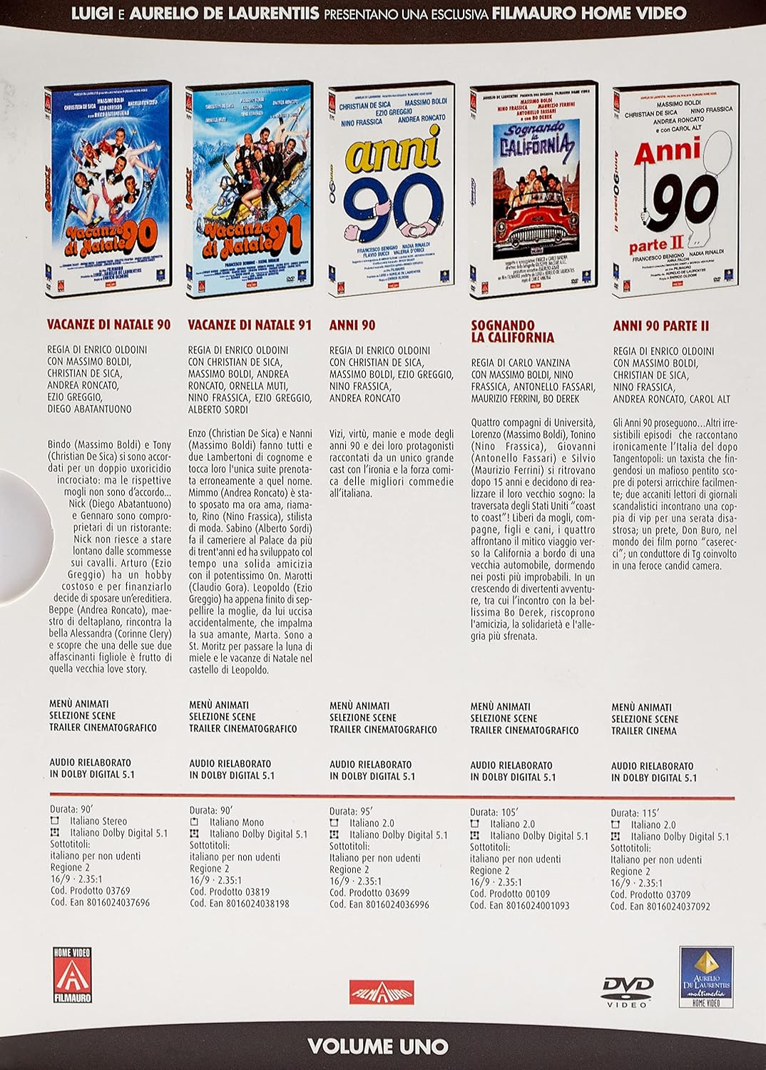Anni'90 Vol.1 (Box 5 Dvd)