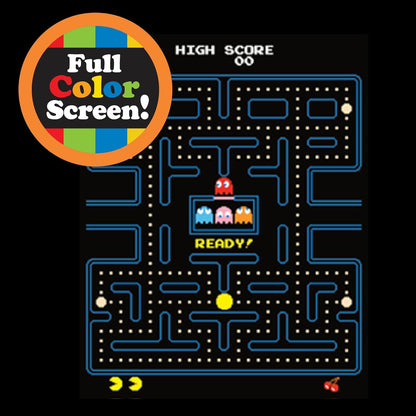 Basic Fun Pac-Man™ Mini Arcade Game Machine, Retro Klassieke Elektronische Speelgoed met Nieuw TFT Kleurenscherm, Authentieke Miniatuur Replica, Perfect voor Alle Leeftijden