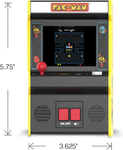 Basic Fun Pac-Man™ Mini Arcade Game Machine, Retro Klassieke Elektronische Speelgoed met Nieuw TFT Kleurenscherm, Authentieke Miniatuur Replica, Perfect voor Alle Leeftijden