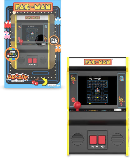 Basic Fun Pac-Man™ Mini Arcade Game Machine, Retro Klassieke Elektronische Speelgoed met Nieuw TFT Kleurenscherm, Authentieke Miniatuur Replica, Perfect voor Alle Leeftijden