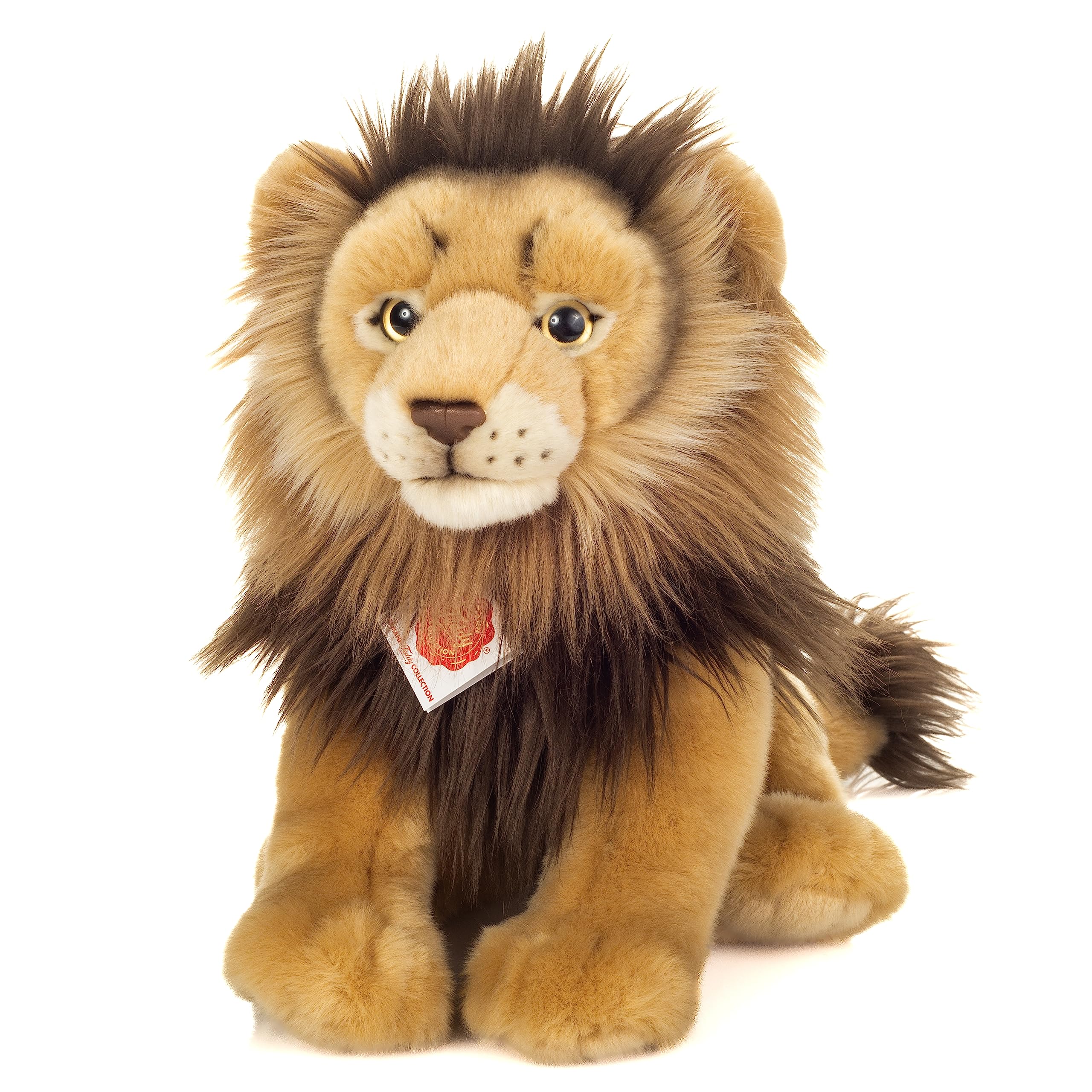 Teddy Hermann 90480 Lion sitting 30 cm, cuddly toy with 75% recycled filling material