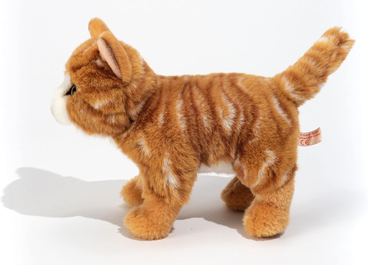 Teddy Hermann 90682 Kat 20 cm, Zacht speelgoed, Knuffel, Rode Tabby