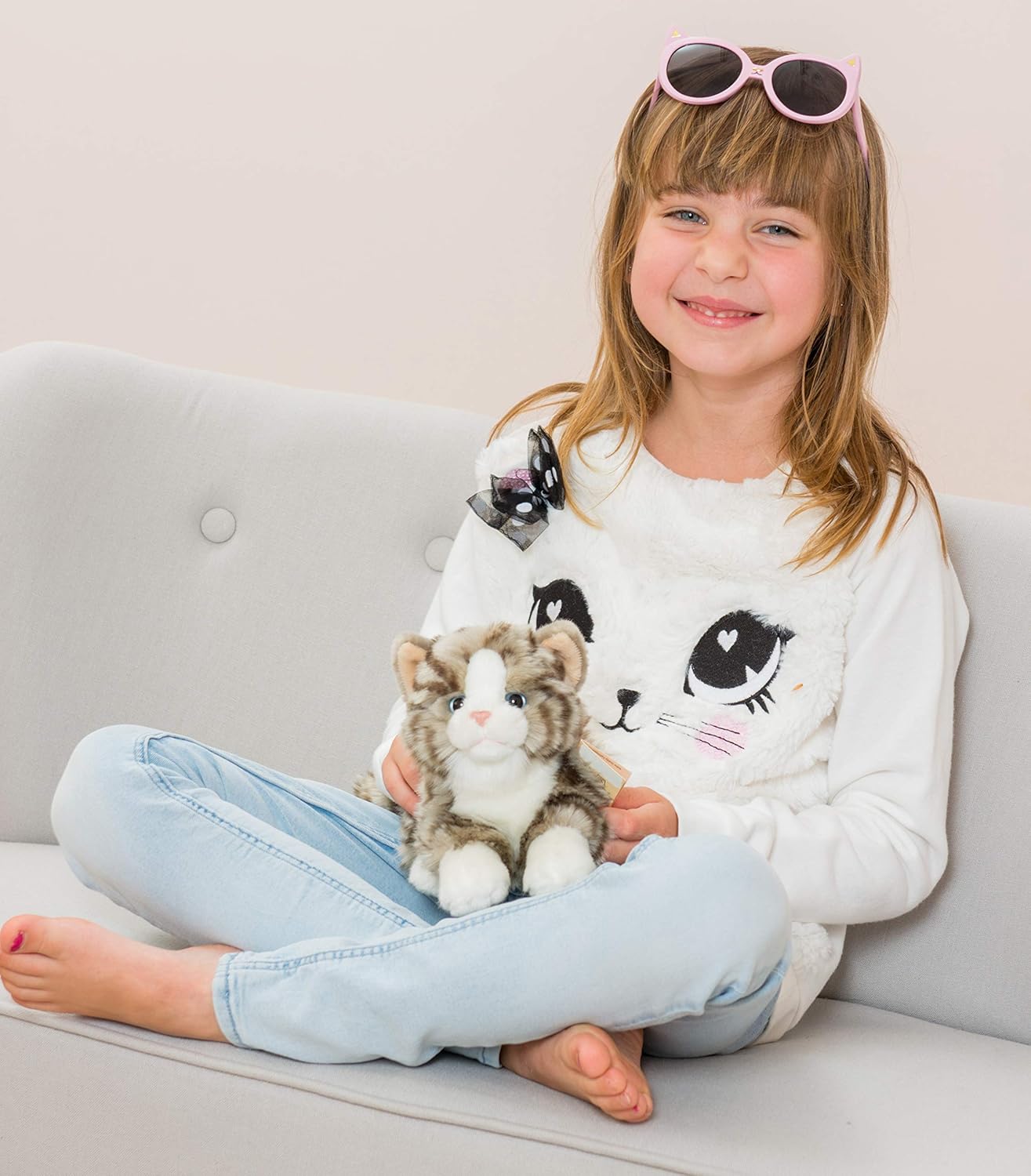 Teddy Hermann - Lying Cat Grey 20 Cm (906919)