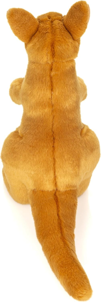 Teddy Hermann 91633 Kangoeroe met baby 30 cm, knuffeldier, pluche dier met gerecyclede vulling
