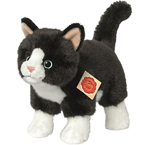 Hermann Teddy Collection 918202 20 cm Black/White Cat Standing Plush Toy