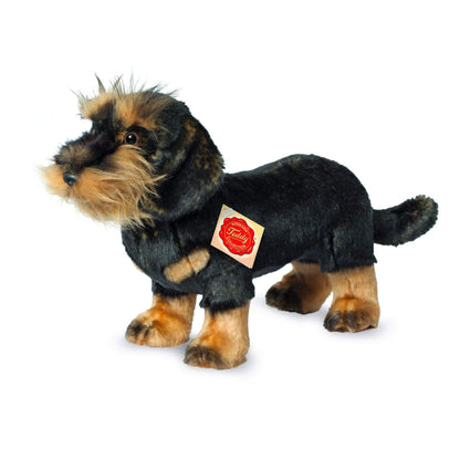 Teddy Hermann 91923 hond ruwhaar teckel 28 cm, knuffeldier, pluche dier met gerecyclede vulling