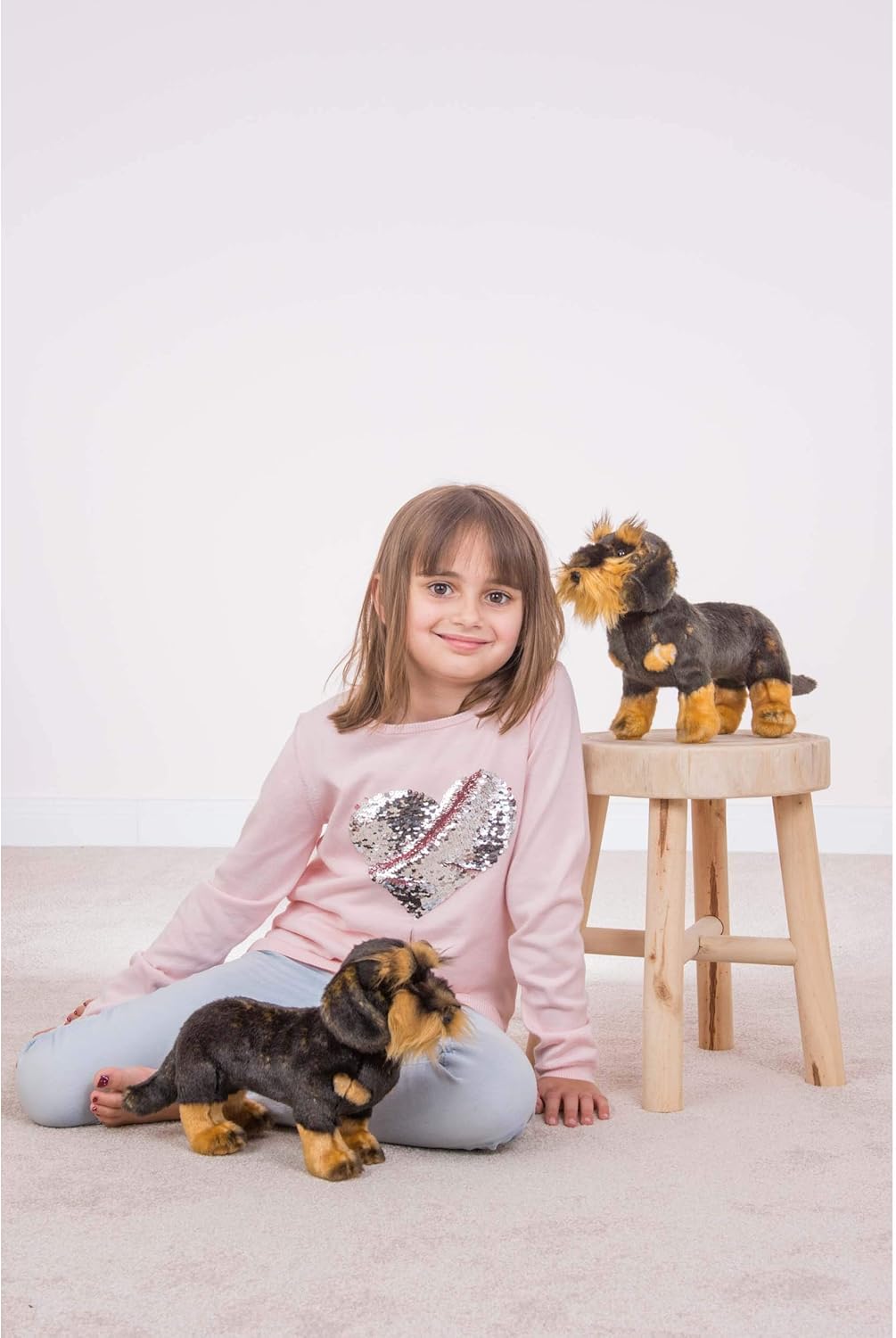 Teddy Hermann 91923 hond ruwhaar teckel 28 cm, knuffeldier, pluche dier met gerecyclede vulling