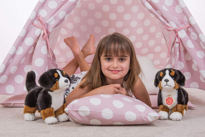 Teddy Hermann 91930 Hond Berner Sennenhond Puppy 23 cm, Zacht speelgoed, pluche speelgoed