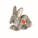 Teddy Hermann 93701 Bunny Sitting Gray 7,1"/18 cm, Soft Toy, Plush Toy 18 cm, grey