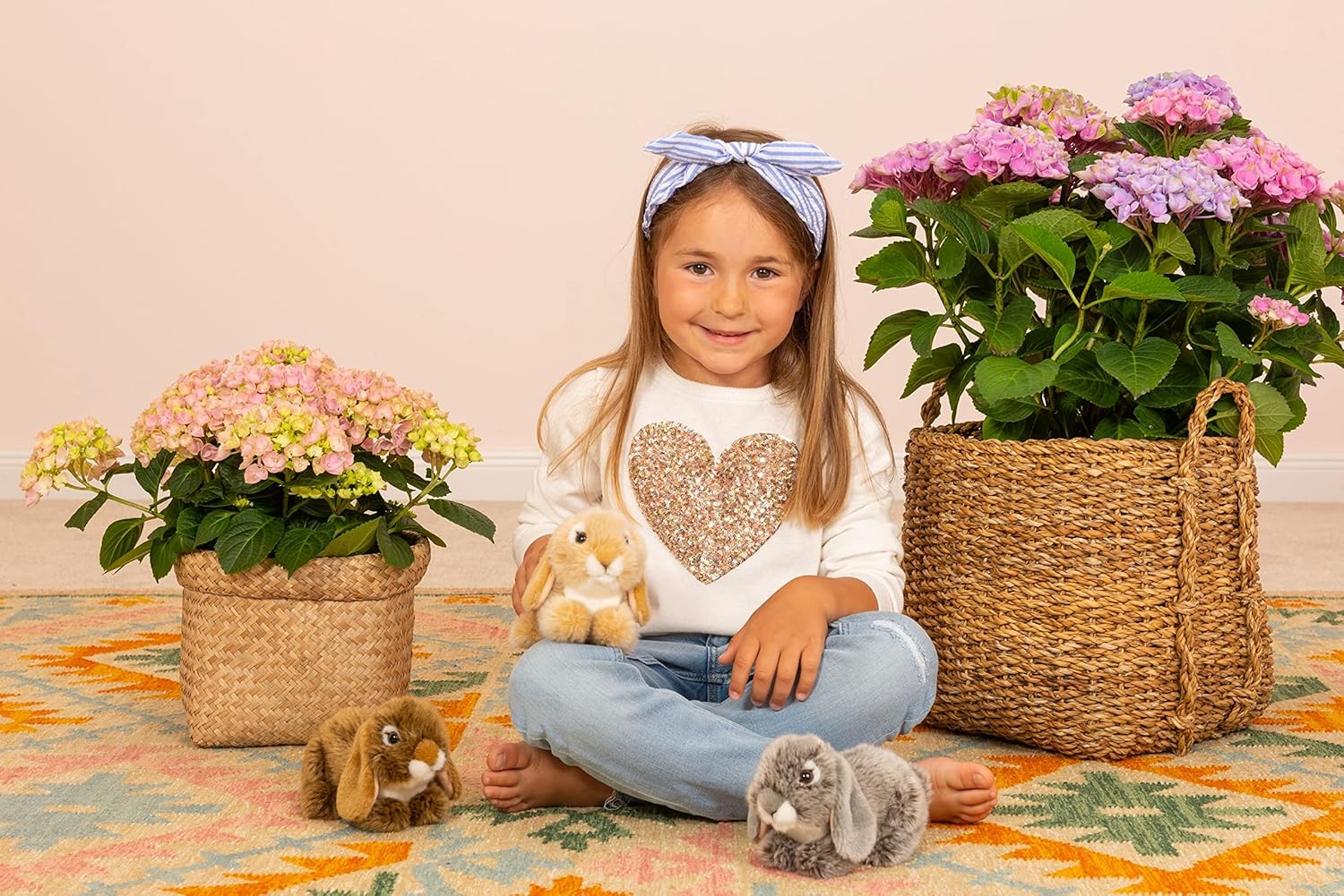 Teddy Hermann 93727 Ram rabbit beige 18 cm, cuddly toy with 75% recycled filling material