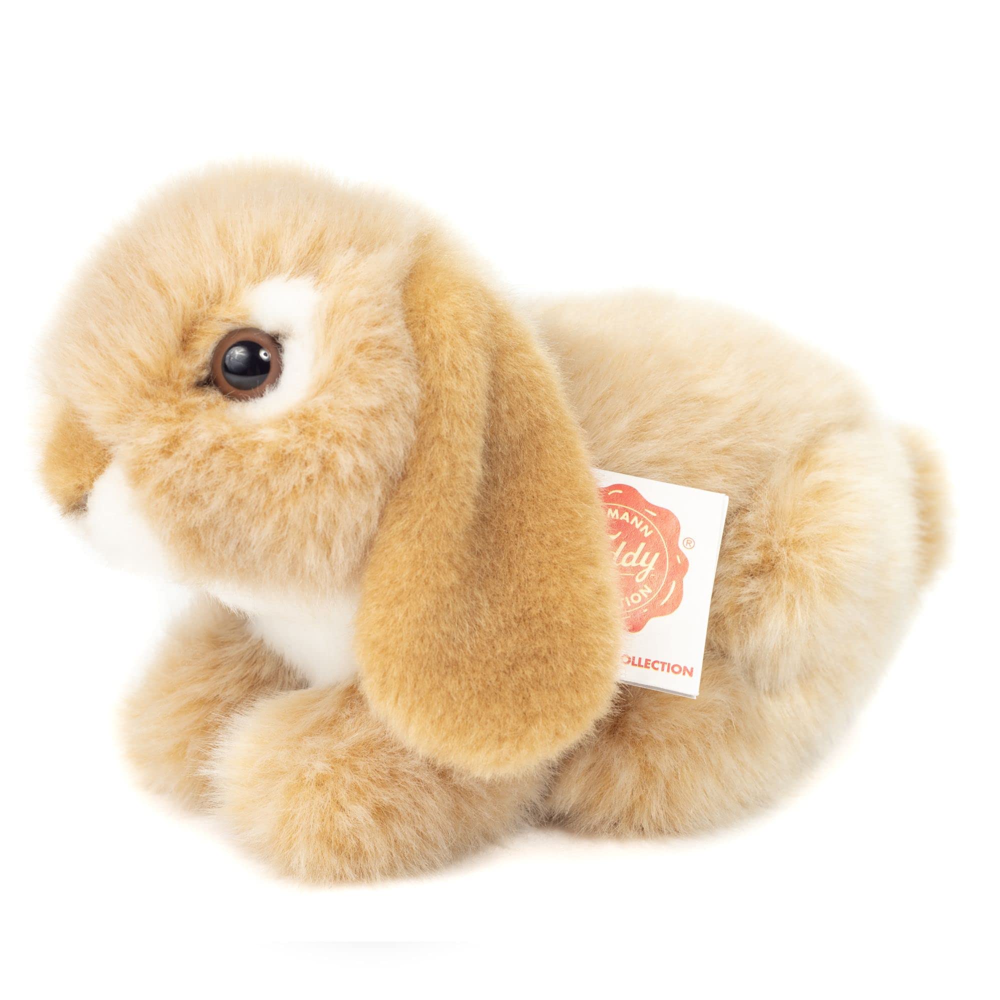 Teddy Hermann 93727 Ram rabbit beige 18 cm, cuddly toy with 75% recycled filling material