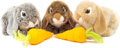 Teddy Hermann 93727 Ram rabbit beige 18 cm, cuddly toy with 75% recycled filling material