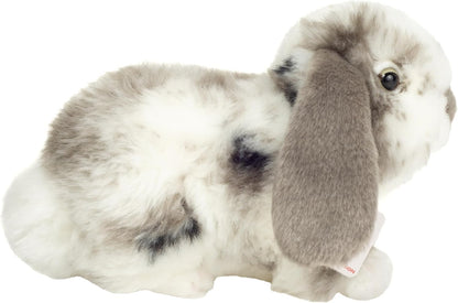 Teddy Hermann 93733 Ram Konijn grijs-wit geveegd 23 cm, knuffeldier, pluche dier met gerecyclede vulling