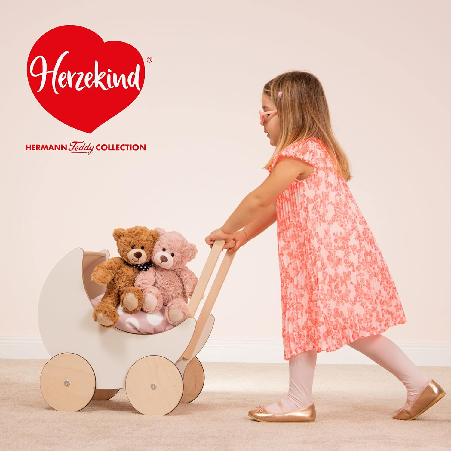 Teddy Hermann Herzekind 93894 teddybeer Rufus 30 cm, knuffeldier, pluche dier