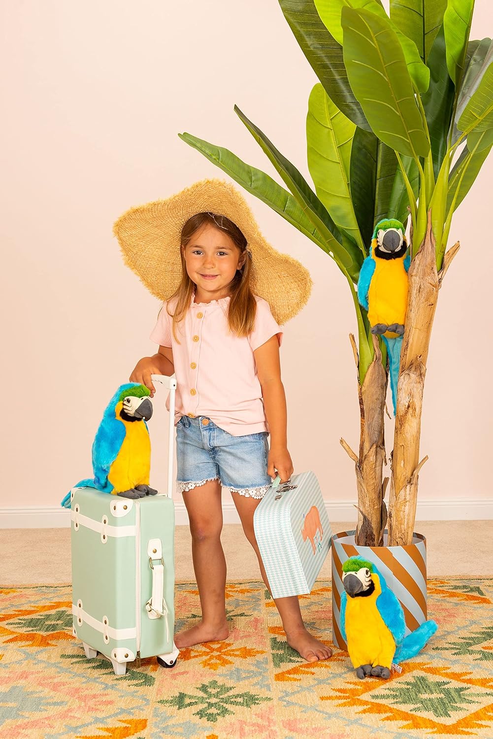 Teddy Hermann 94167 Bird Parrot Yellow-breasted Macaw 27 cm, cuddly toy with 75% recycled filling material