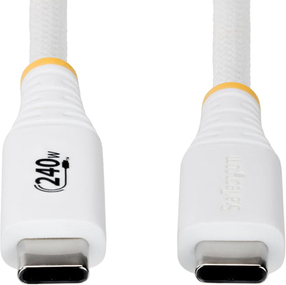 StarTech Cavo USB-C per ricarica 240W 5A PD EPR 1m, Ultra flessibile e resistente, 2.0, Alimentazione laptop, Certificato USB-IF, Bianco