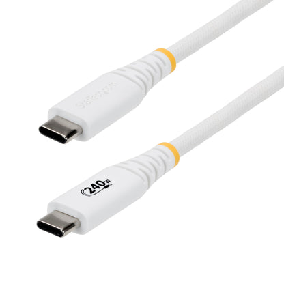 StarTech Cavo USB-C per ricarica 240W 5A PD EPR 1m, Ultra flessibile e resistente, 2.0, Alimentazione laptop, Certificato USB-IF, Bianco