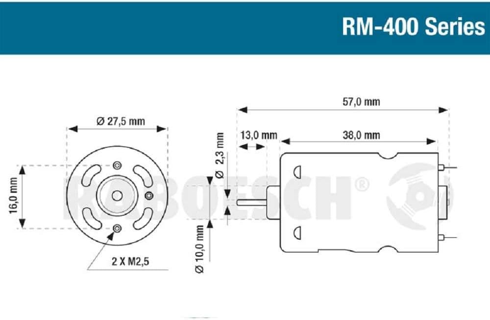 Blue RM-400 6V elektromotor.