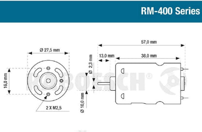 Blue RM-400 6V elektromotor.