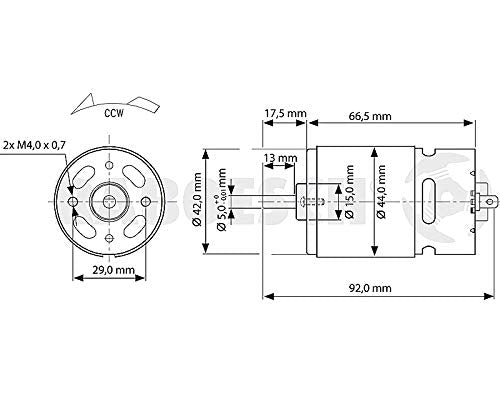 Raboesch - Brushed Motor 15.000rpm Blue Rm720 Bb T 9,6v