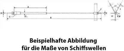 Raboesch - Skeg Shaft ?ÿ4 ?ÿ4 L=330mm M4