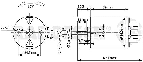 Raboesch - Brushed Motor12.000rpm Blue Rm530 Trq 7,2v